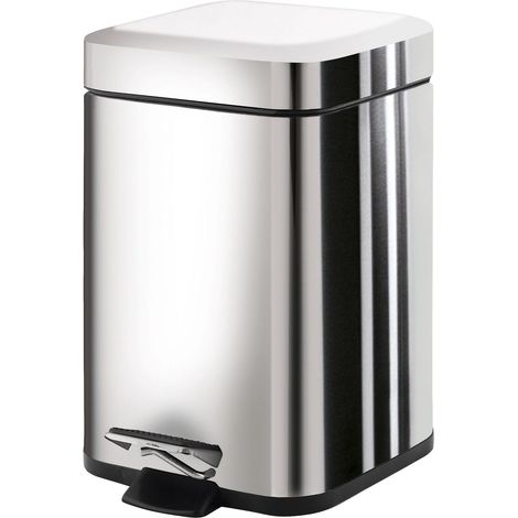 Porta rifiuti quadrato acciaio inox da 3 litri con pedale