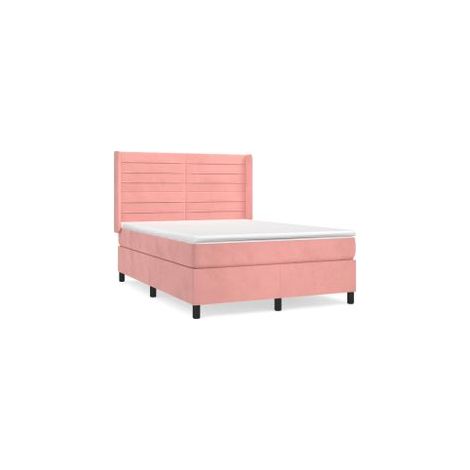 Sommier à lattes de lit avec matelas Rose 140x190 Velours (1/5)