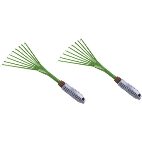 2pièces Râteau Cultivateur à Main Et Râteau De Jardinage à Main pour Ameublir La Terre Désherbage Outil De Nettoyage De Jardin Pratique (1/5)