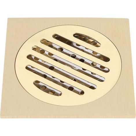 Grille de drainage carrée pour douche et cuisine – acier inoxydable 304, finition brossée, 120 x 120 mm, incl. joint étanche (1/5)
