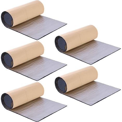 Isolant d'automobile Lot de 5 tapis d'isolation phonique et thermique pour voiture, en mousse autocollante, 25 x 18 cm (1/5)