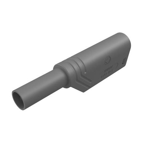 SKS Hirschmann LAS S G ficha banana macho de seguridad gris 4 mm