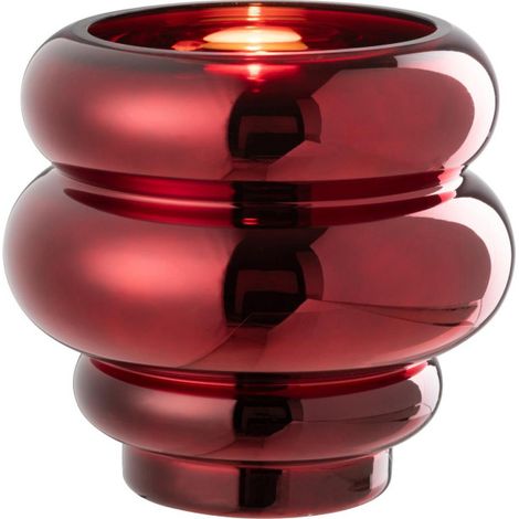 Photophore Design "Cléa" 20cm Rouge Foncé (1/4)