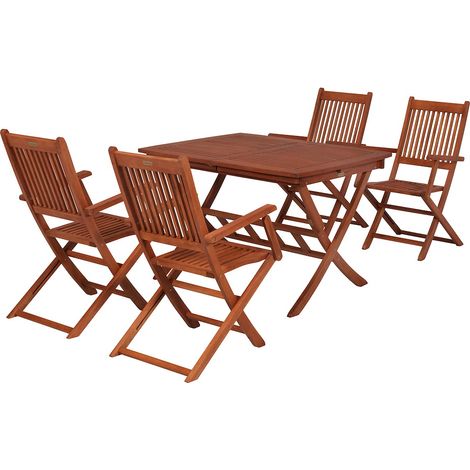 Rio Set 5tlg Eucalyptus Klapptisch 110 (160) x 90 cm