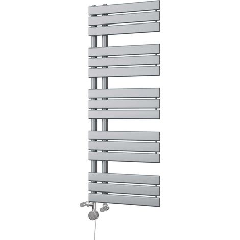 Tristan - Silver Dual Fuel Towel Rail H1292mm x W500mm Thermostatic (1/3)