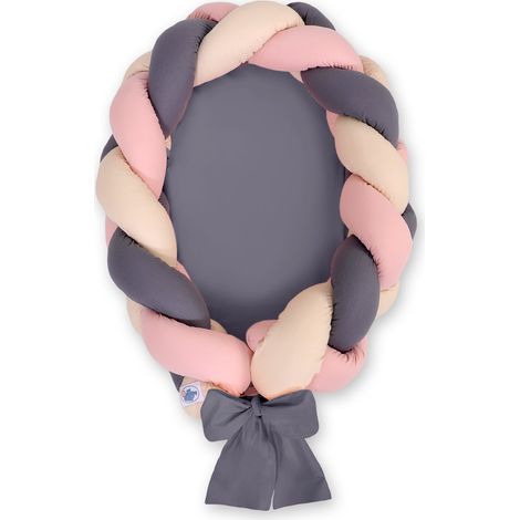 Capullo trenzado para bebé 2 en 1 - beige-rosa sucio-antracita (1/2)