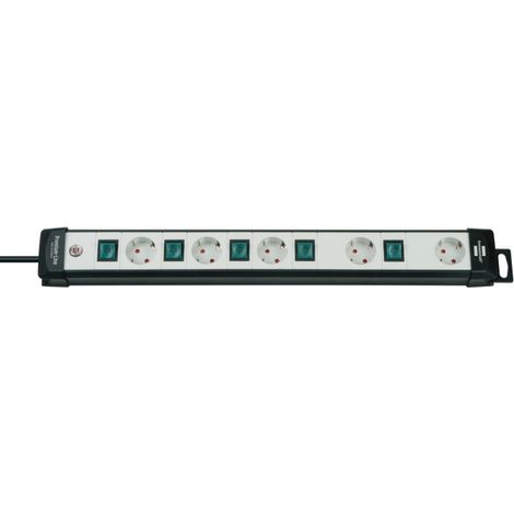 Base múltiple Premium-Line Technics con varios interruptores (6 tomas) BRENNENSTUHL 1951550600