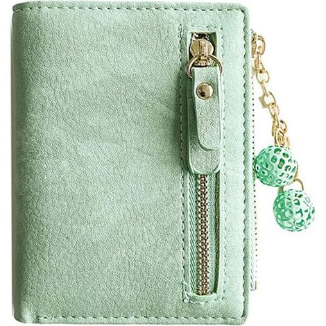 Mini porte-monnaie zippé pour femme (vert),