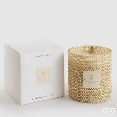 EDG Enzo De Gasperi Candela Embrace con Profumo H 15,5 Cm Soft Clouds Scatola Regalo