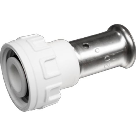 Raccord multicouche PVDF blanc à sertir à raccordement Eurocône Ø16x2,0 - 3/4EK - Henco
