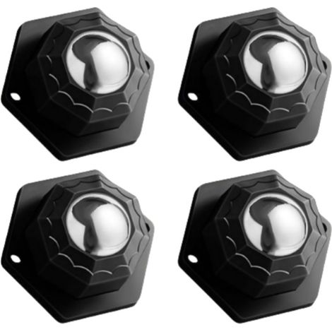 Lot de 4 roulettes pour meubles, roulettes pivotantes auto-adhésives noires (1/4)