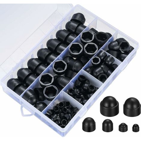 Bolt Cover - Plastic Dome Nut Cap - M4 M5 M6 M8 M10 M12 - For Machinery Furniture Vehicles - 145 Pieces (1/5)