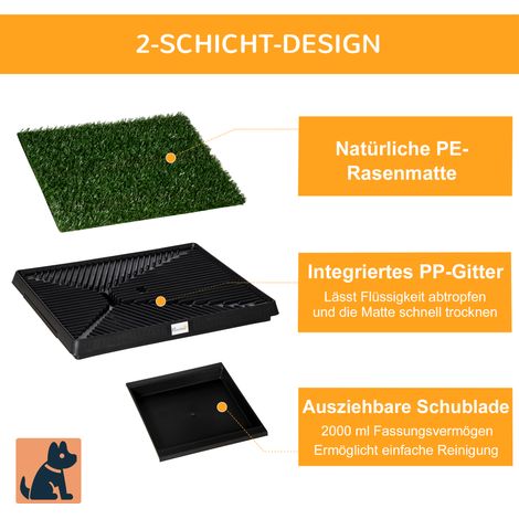 63 x 51 x 6 cm toilette pour chien en gazon synthétique, bac toilette pour appartement et balcon (1/5)