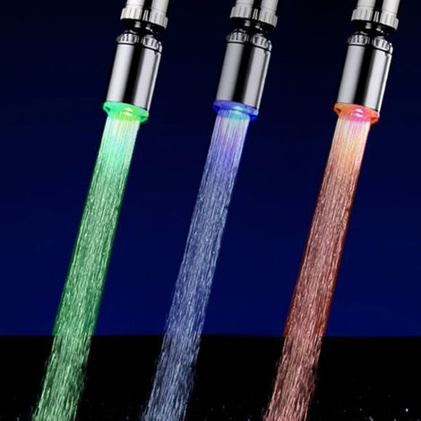 Robinet lumineux LED jet orientable, RGB changement couleur, contrôle température, compatible tous robinets cuisine salle bain, énergie hydraulique (1/5)
