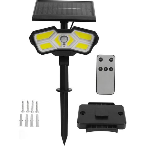 Projecteurs Solaires Extérieurs 2 Modes Luminosité Réglables Étanches 2400mAh pour Jardin Parc 128 LED COB (1/5)