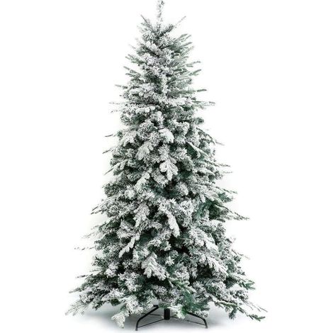 ALBERO DI NATALE 180cm INNEVATO ALASKA - reale SUPER FOLTO NATALIZIO VERDE NEVE (1/3)