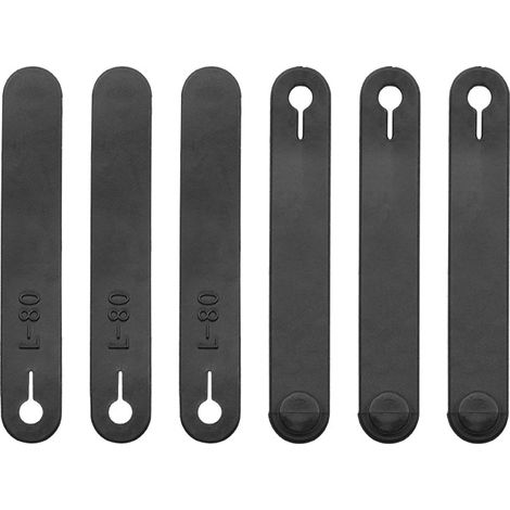 Lntyq 12 Stück wiederverwendbarer schwarzer Kabelbinder-Organizer aus Gummi – Gummikabelband für mechanische Produkte, Heimladegeräte (1/4)