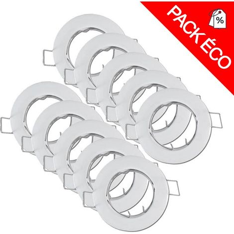 Pacchetto da 10 supporti per spot tondo bianco fisso Ø79mm Miidex Lighting® (1/4)