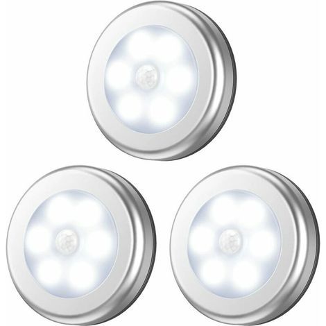 Focos LED con sensor de movimiento para rieles, armarios, escaleras y vestidores, funcionan con pilas, para escaleras, vestidores y armarios, fácil instalación – paquete de 3 (1/5)
