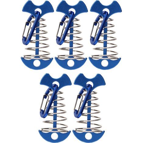 Chevron-Heringe, geeignet für große Terrassen und Campingzelte, mit Federklemmen und verstellbaren Abspannleinen, blau. (1/5)
