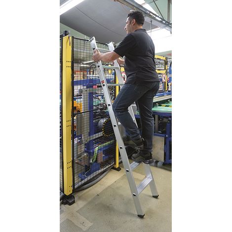 Euroline Premium 30176 Alu Stufenanlegeleiter mit Vario Einhängehaken Ø 60mm 18 Stufen