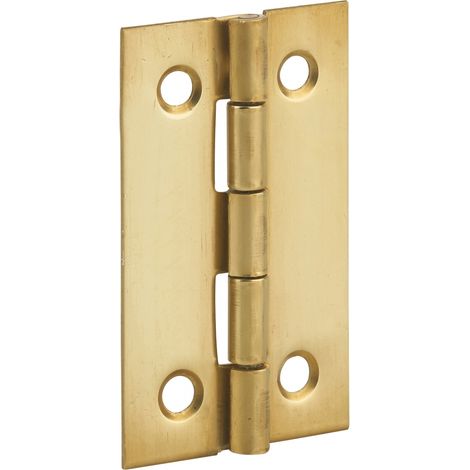 Thirard – Charnière pour meuble laiton 50x30mm – Installation facile avec 3 trous – Pour portes légères – Charge maximale adaptée (1/4)