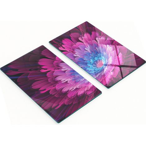 Küchenschneidebretter aus Glas mit fraktalem Blumenmuster, 2 x 30 x 52 cm (1/5)
