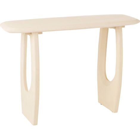 Console en bois de manguier blanc pour entrée élégante - Blanc manguier finition beige clair (1/5)
