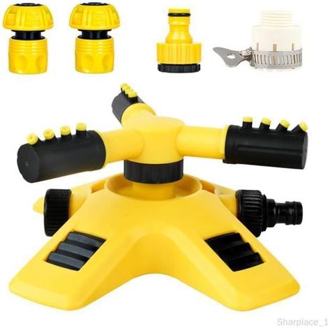 1 arroseur de pelouse, rotation automatique 360°, arroseur de jardin réglable, système d'arrosage multicolore pour pelouse et jardins (1/4)