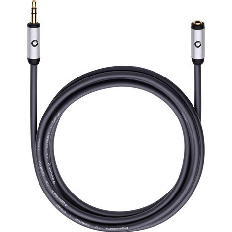 Klinke Audio Verlängerungskabel [1x Klinkenstecker 3.5 mm - 1x Klinkenbuchse 3.5 mm] 3.00 m Schwarz