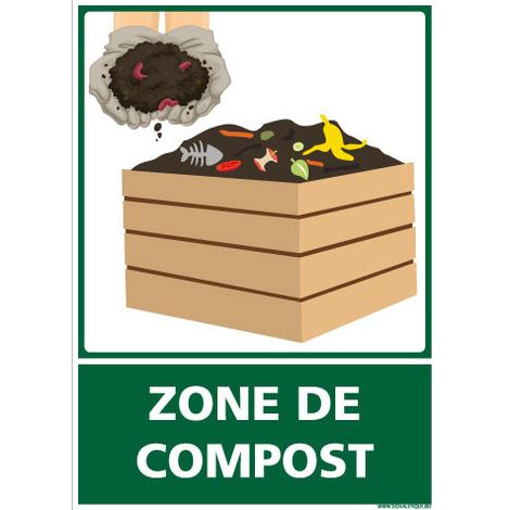 PANNEAU ZONE DE COMPOST (H0283) - Adhésif - 210 x 300 mm
