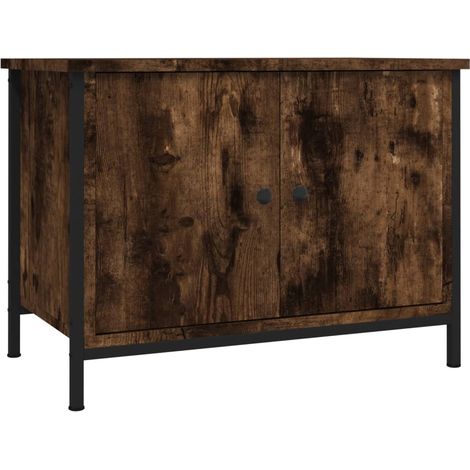 vidaXL TV Cabinet with Doors Smoked Oak 60x35x45 cm Engineered Wood (1/3)