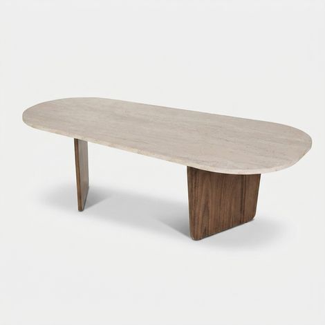 Ovaler Beistelltisch aus Melamin 130x65 Ovalis fürs Wohnzimmer (1/5)