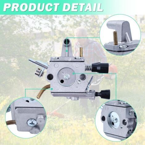 NALOOKAMIC  Kit de Carburateur pour Stihl FS120 FS200 FS020 FS202 FS300 FS350 Débroussailleuse, Joint + Filtre à Air et Filtre à Carburant + Tuyau de Carburant + Bougie d'allumage