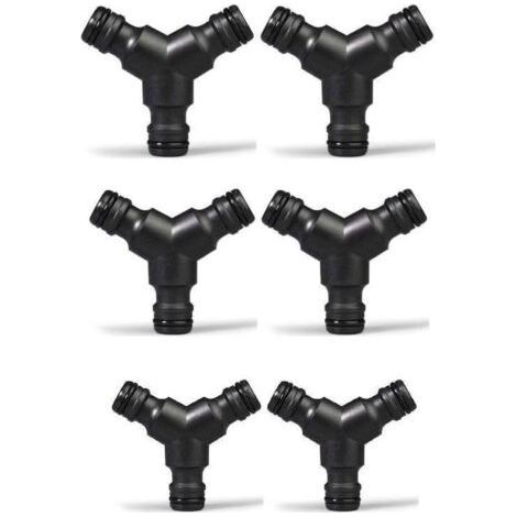 Plastique Snap on Splitter de Tuyau (3 Voies) Y Male Connecteur de Tuyau de Jardin Raccord en Y 6 Pack-Karteo (1/5)