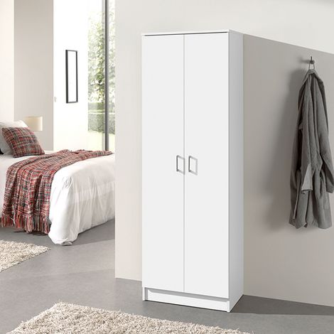 Armoire 2 portes 60x40x180 cm décor blanc - RANGO