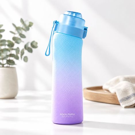 Gourde Sport avec 7 Capsules Aromatiques, PET Sans BPA 84g 30x15x15cm, Bleu Dégradé, Gym Bureau Course Extérieur (1/5)
