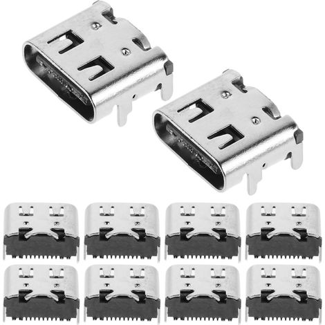 200 Pièces eur USB 3.1 Type-c Femelle de Charge Rapide Soudure Smd, Métal Argenté, Transfert de Données Haute Vitesse, Usage Personnel et Projets DIY (1/5)