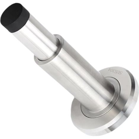 Türstopper zur Wandmontage, Edelstahl, verstellbarer Bereich 69 bis 112 mm, Gummipolsterung schützt die Wand, robuste Ausführung, silberfarben (1/5)