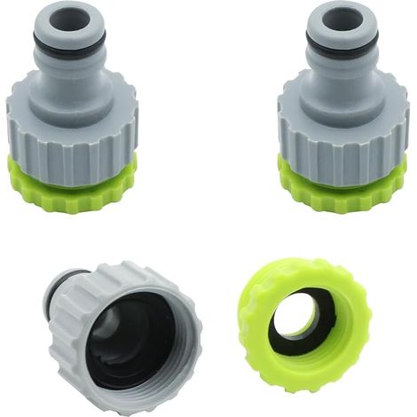 3 Pièces Raccord Robinet Universel Fileté Femelle 1/2" & 3/4" - Adaptateur Tuyau d'Arrosage,adaptateur robinet tuyau arrosage Compatible avec Connecteurs Rapides, pour Jardinage (1/5)