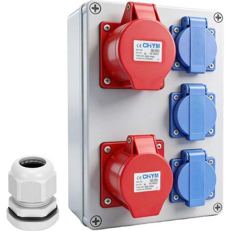 Coffret Electrique Etanche Exterieur, Tableau Electrique avec Prise Cee 16 a Et 32 a, etanche IP44, Distributeur D'Alimentation Mural Pour, Chantier, Atelier Et Jardin (1/5)