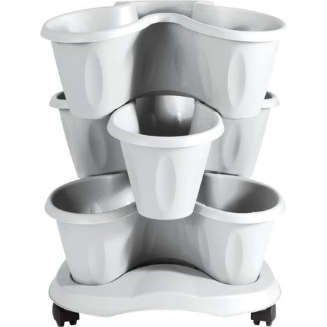 Set de 3 pots - TRIFOGLIO - D 40 cm - Blanc - Livraison gratuite