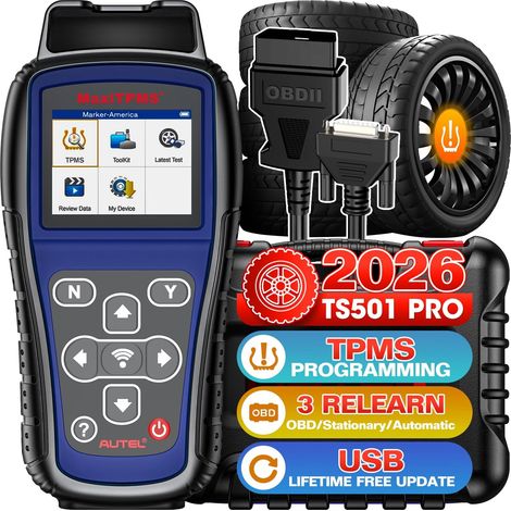 MaxiTPMS TS501 Pro: 2026 Version Améliorée du TS501 TS408S TS401, Identique à TS508WF TS508 Outil de Réapprentissage TPMS, Programmez Les MX-Capteurs, Activez/Réapprenez 99% Les Capteurs (1/5)