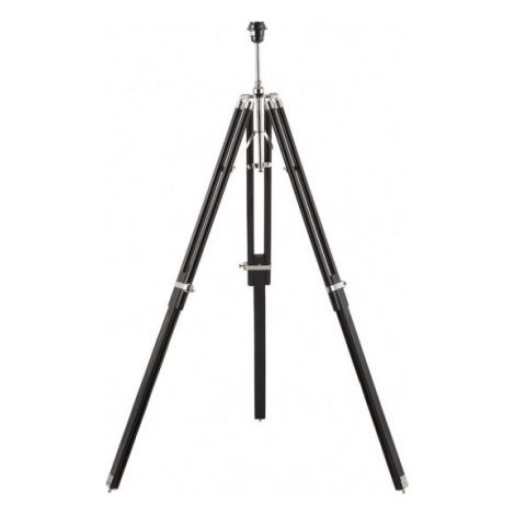 Endon Tripod - Lampadaire Plaque Nickel Brillant, Bois Foncé, E27 (1/4)
