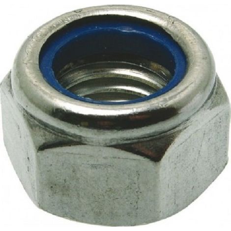 Ecrou frein zingué blanc D14 14x22x14 en boite de 100 - NEGOCE PLUS - EN14BLC (1/2)