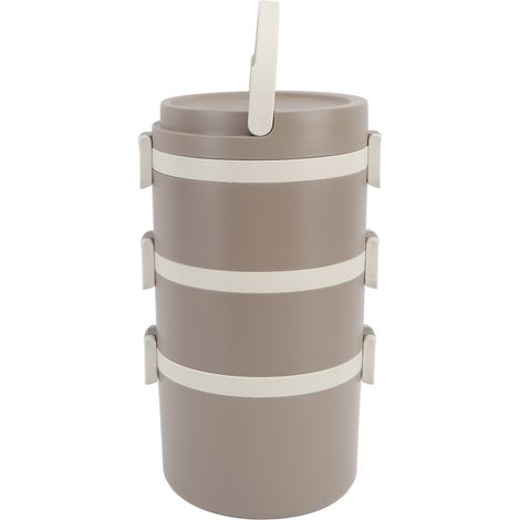 Bento-Box aus Edelstahl 304, herausnehmbarer Lebensmittelbehälter, tragbarer Thermobehälter für Büro und Reisen, dreilagig, 2,4 l (1/5)