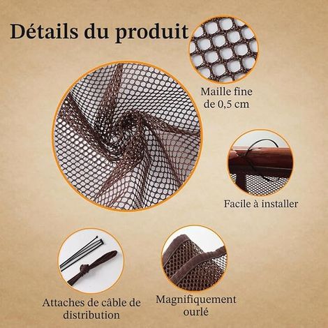 Balustrade Escalier Filet, Filet de Sécurité pour Enfants, Noir, Tissu maillé (1/3)