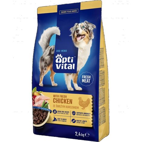 OptiVital dry food - complete food for adult dogs FM with chicken 2.4 kg