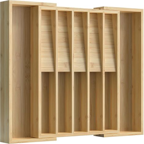 Range Couverts Extensible pour Tiroir en bambou (1/5)