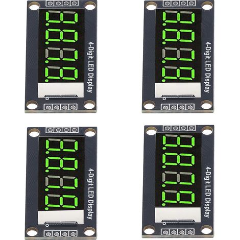 4 Sätze digitaler Röhrenanzeigemodule, LED, 4-stellig, 7-Segment, 0,36 Zoll TM1637 Treiberchip, grün MRA110E (1/5)